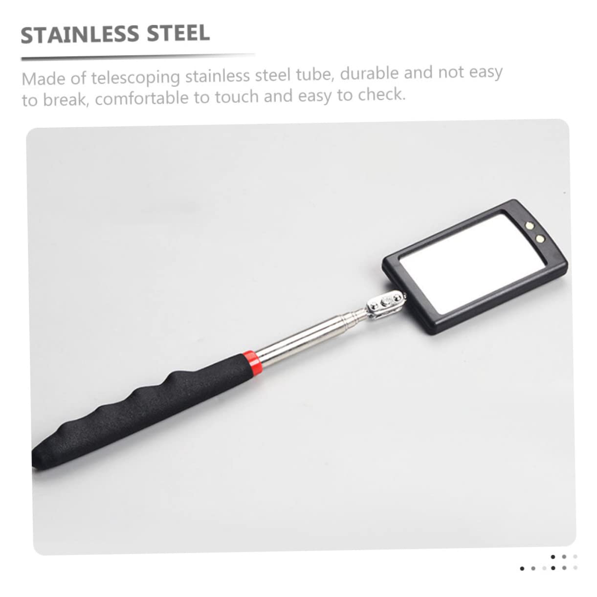 KICHOUSE LED Light Reflector Viewing Inspection Mirrors Vehicle Inspection Tool Adjustable Mirror Telescoping Lighted Mirrors Mirror for Car Inspection Mirror Telescoping Stainless Steel