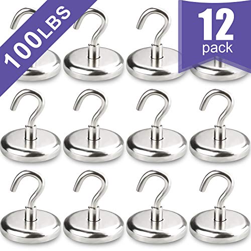 Heavy Duty Magnetic Hooks, Strong Neodymium Magnet Hook for Home, Kitchen, Workplace, Office
