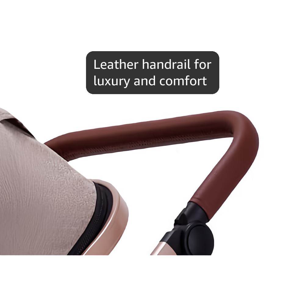 2 in 1 Baby Stroller, Newborn Infant Toddler Convertible Pram Stroller for 0-36 Months Old Babies (Beige)