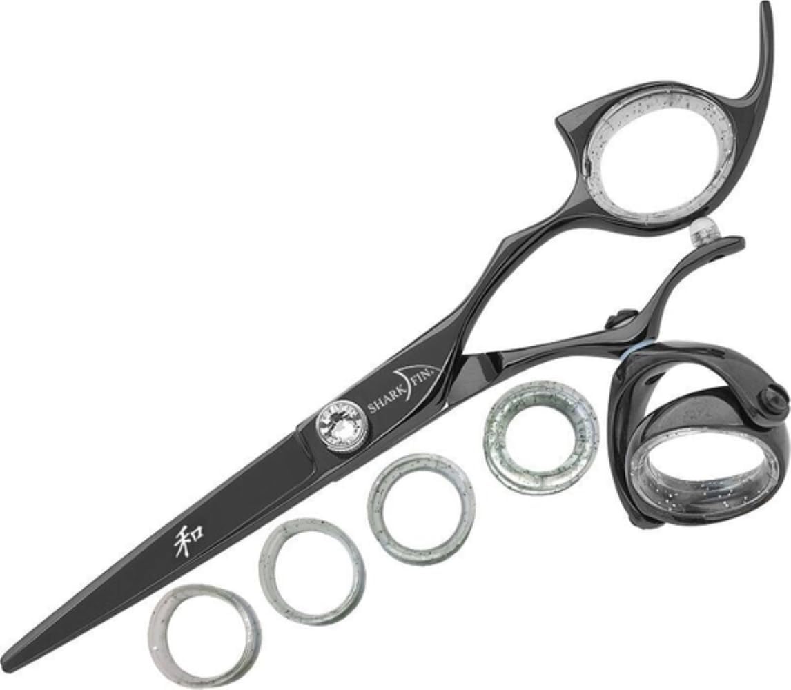 Sharkfin Shears Professional Plus Right Handed Super Swivel BLACK 6.25" Scissors