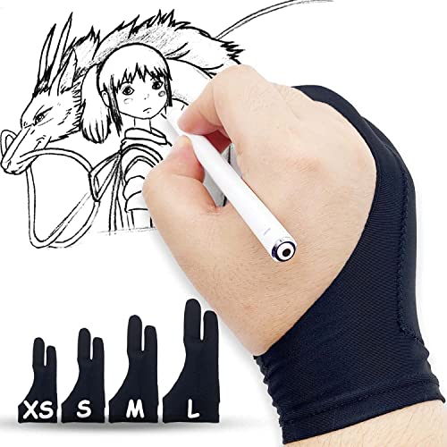 timebetter Drawing Glove XS, Artist Gloves for Drawing Tablet iPad, Palm Rejection Digital Art Glove, Suitable for Left Right Hand -2 Pack