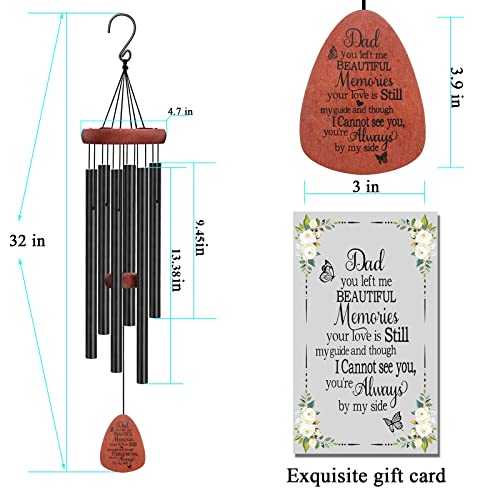 Image of Memorial Wind Chimes Sympathy Gifts for Loss of Father Dad Large Angel Windchimes Outside Outdoor Garden Condolence Dad