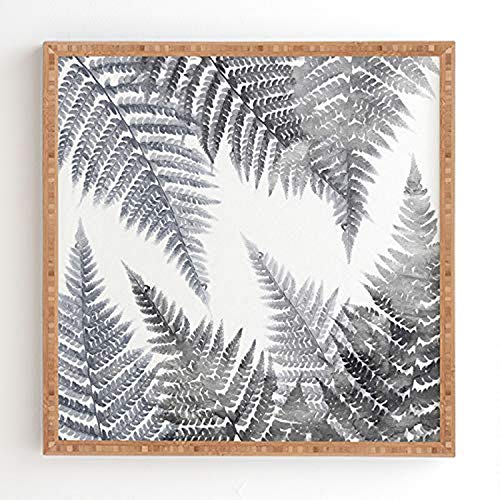 Deny Designs Emanuela Carratoni Watercolor Ferns Wall Art, 20" x 20", Bamboo Frame