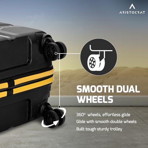 Image of Aristocrat Rock | Trolley Bag, 66 Cm, Medium Hardside Luggage | 4 Wheels, Combination Lock | Polypropylene | Suitcase for Travel | 7 Year International Warranty
