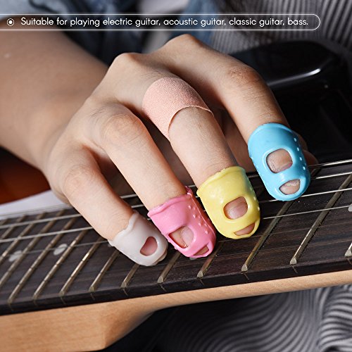 KKmoon 12pcs Protetores de ponta de dedo de guitarra de silicone Protetores de dedo de silicone para