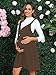 OYOANGLE Women's Maternity Button Front Sleeveless Dress V Neck Straight Pinafore Overall Dresses Dark Brown X-Large