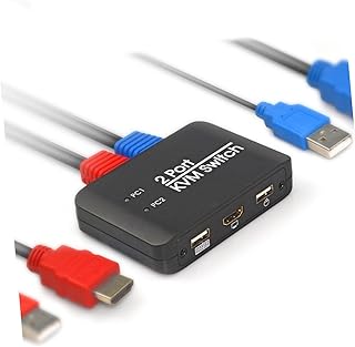 Hemobllo USB 2 port switch splitter Switch wirless keyboard display port switch kvm adapter video switcher witeless keyboard kvm switcher kvm switch dual monitor mouse 4k