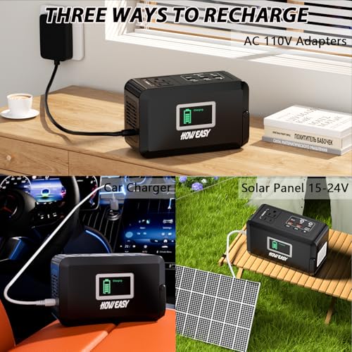 Image of HOWEASY Portable Power Bank, 24000mAh Portable Laptop Charger with 2 110V /120W AC Outlet,Portable Battery Pack & Power Bank for Notebooks, MacBook, Laptops
