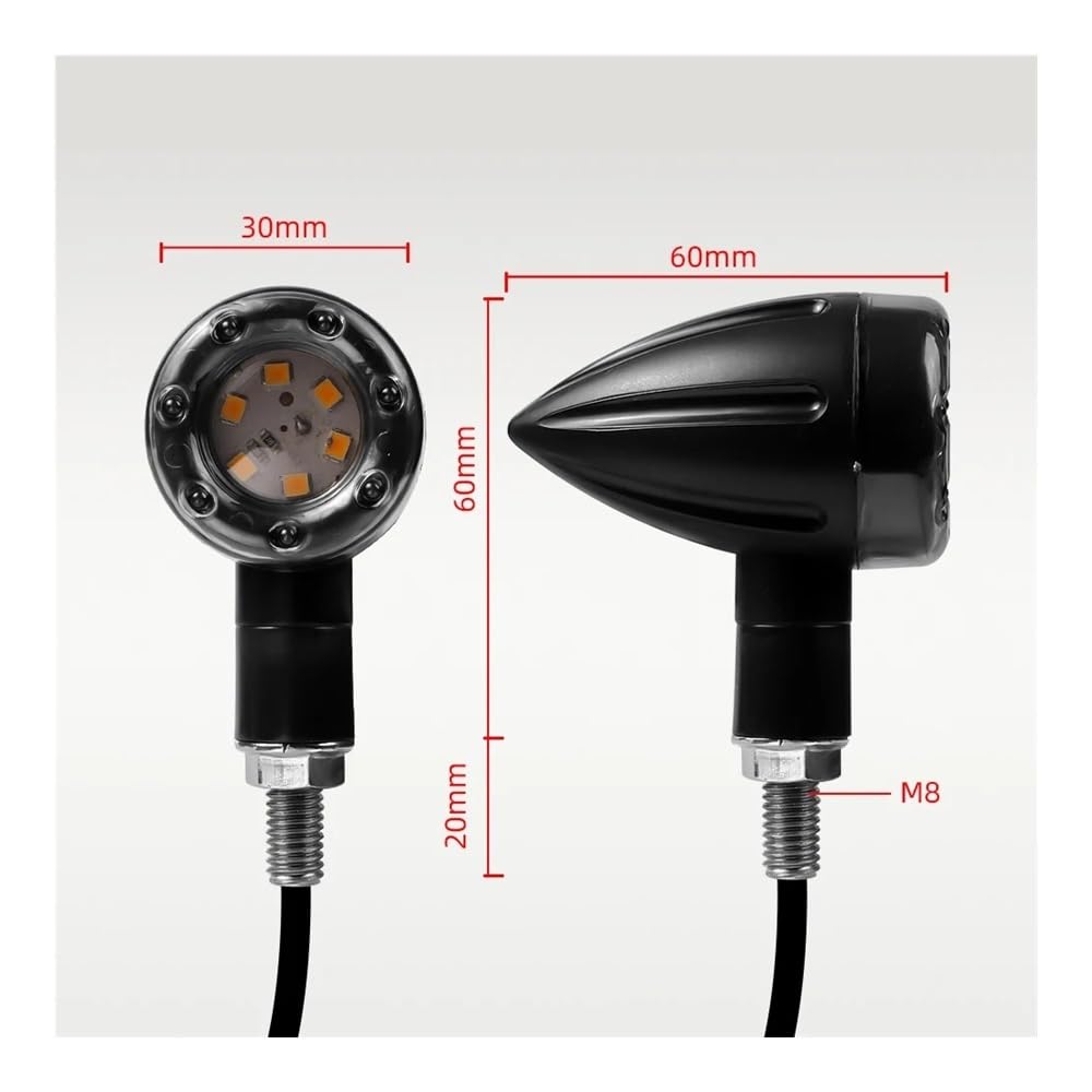 ZHANGTONG Intermitentes para Moto, 4 Uds Motocicleta Bicicleta ámbar Rojo señal de Giro luz de Freno luz Intermitente Bombillas indicadoras 12V