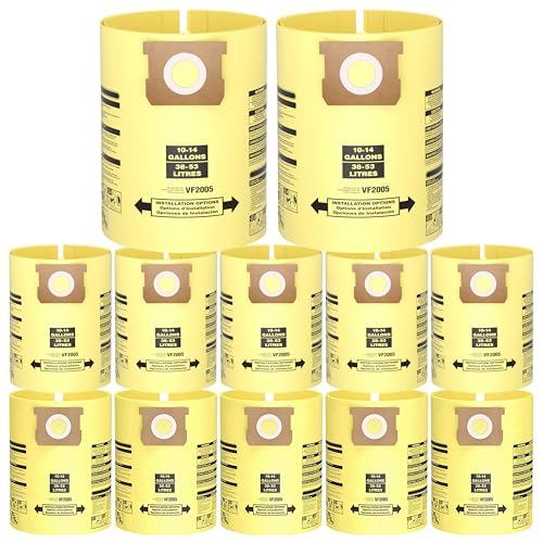 Image of 12 Pack 10-14 Gallon Vacuum Bags For Shop Vac Bags