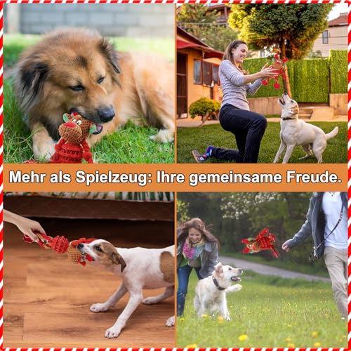 Frbyvad Quietschendes Hundespielzeug Weihnachten Geschenke, Plüsch Welpenspielzeug & interaktives Hundespielzeug für kleine und große Hunde, langlebiges Kauspielzeug für Hunde gegen Langeweile.