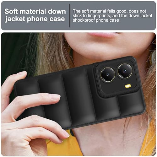 Image of Amazon Brand - Solimo Puffer Case Camera Protection Soft Back Cover for Poco X7 Pro 5G - Black
