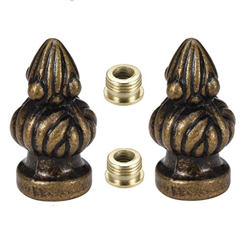 Image of Canomo 2 Packs Lamp Finial Cap Knob Lamp Decoration for Lamp Shade, Antique Brass, 1-3 /8 Inches (Small Size)