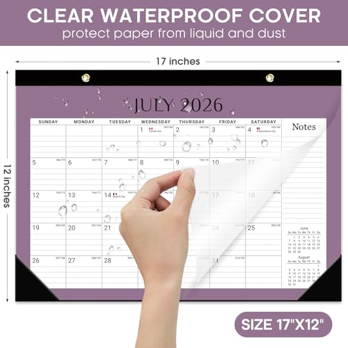 Image of 3 Pack of Desk Calendar 2026-2027, 18-Month Calendar Runs from July 2026 to December 2027, Large 17 inch x 12 inch Monthly Desktop & Wall Calendar for Home & Office - Boho