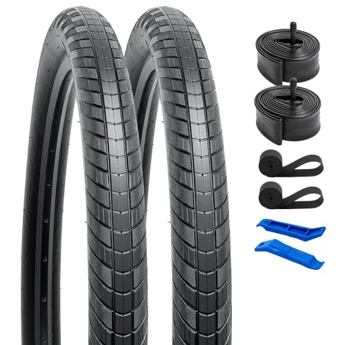 2本セット,27.5 2.1 タイヤ,27.5x2.10 54-584 自転車タイヤ + チューブ 米式バルブ32mm 肉厚+ リムテープ+ タイヤレバー,適用 27.5インチ 2.10 マウンテンバイク,Y-2120