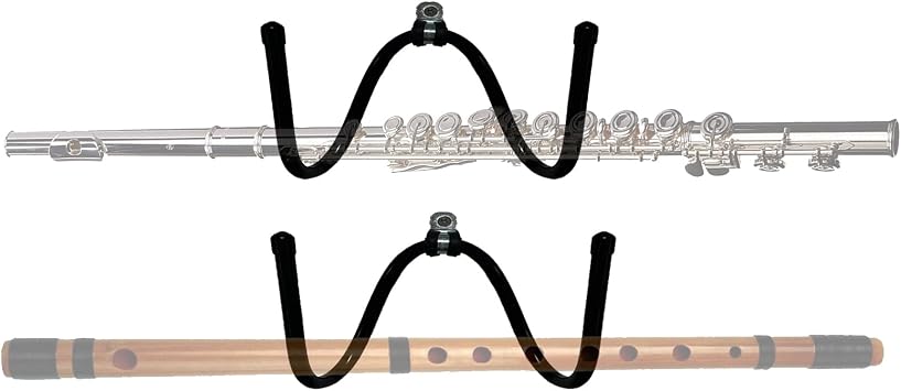 2 Pack Universal Flute Hanger - Wall Mount Hook Stand Storage Display Rack - Flat Wall Holder for All Flutes - Stand Accessories Home or Studio Wall