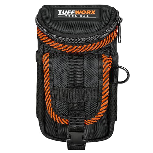 TUFFWORX Small Tool Pouch with Belt Clip Compact Utility Bag