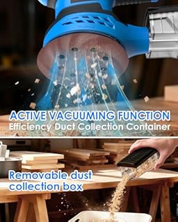 Random Orbital Sander 350W, 125mm Electric Sander with Active Dust Extraction, 10Pcs Sandpapers, 6-Speed 6000-13000 RPM, Hook & Loop Backing Pad for Woodworking/Polishing