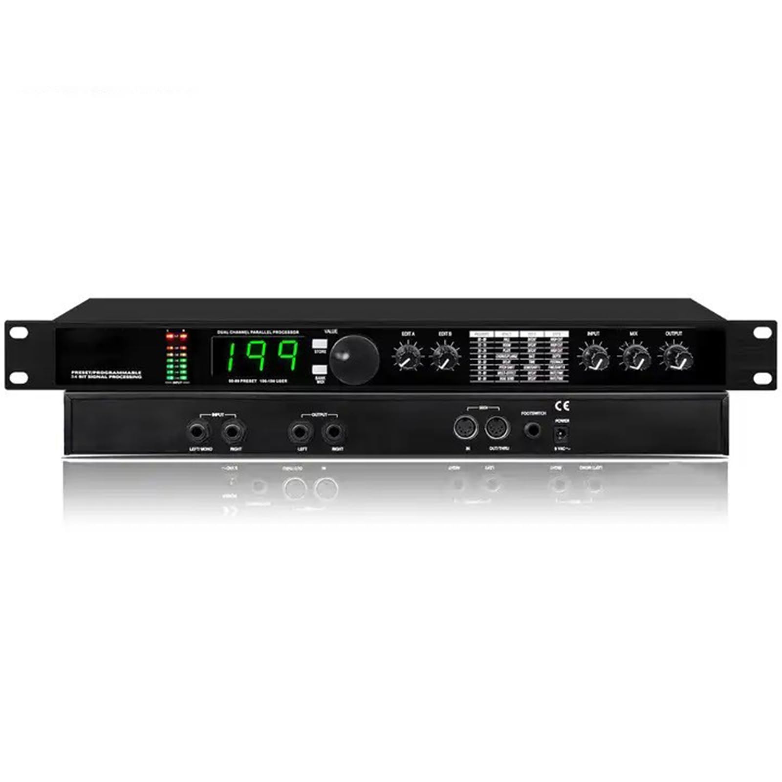 Procesador Multiefectos De Reverberación Digital, Ecualizador De Audio, Procesamiento De Señal De 24 bits Preestablecido/programable, 99 Programas Preestablecidos, para Micrófono Vocal
