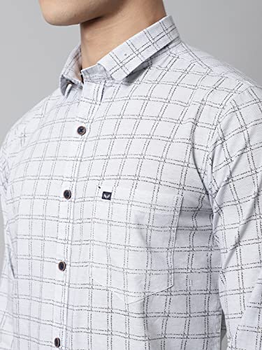 Image of Majestic Man Cotton Checkered Slim Fit Casual Shirt For Men