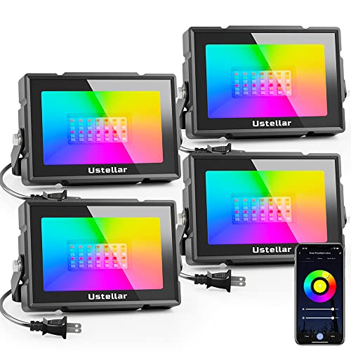 USTELLAR Tank 4 Pack 20W Smart WiFi RGB Led Flood ...