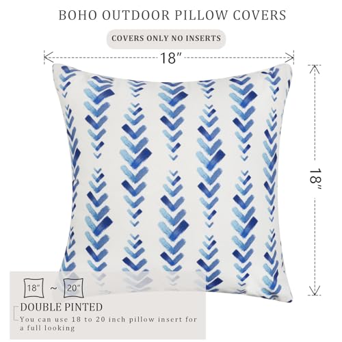 Famibay JTX-09 Outdoor Pillows For Patio Furniture Decorative Outdoor Pillow Covers 18X18 Waterproof Blue Watercolor Outdoor Throw Pillows Set Of 4 thumb #4