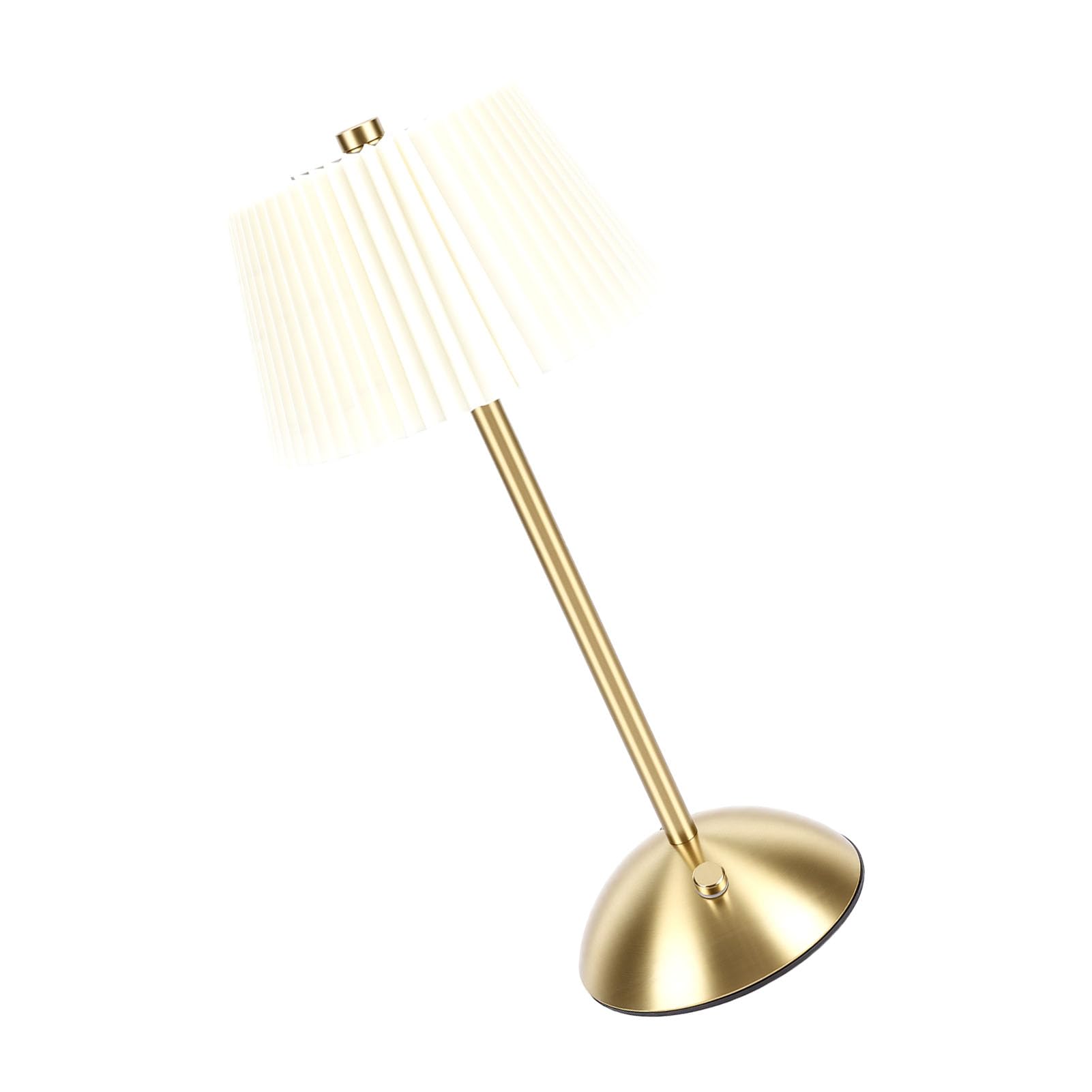 Plissee-Tischlampe, Kabellose Wiederaufladbare Nachttischlampe mit Touch-Steuerung für Schlafzimmer, Wohnzimmer und Heimbüro (Beige)