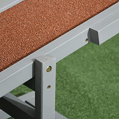 PawHut Hundewippe, Hunde Agility Wippe aus Holz, rutschfest Hunde Agilitäts Rampe für Hunde unter 30 kg, wetterfest Hundetraining Outdoor Hundesport für Balance, 180 x 30 x 30 cm Grau
