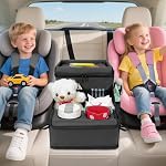 Car Front/Back Seat Organizer with Cup Holder, Grey - Image 2