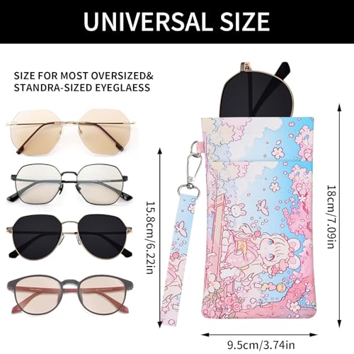 Image of Double Eyeglass Case Soft Dual Glasses Case for Women Men Travel Squeeze Top Sunglasses Cases Eyeglasses Pouch