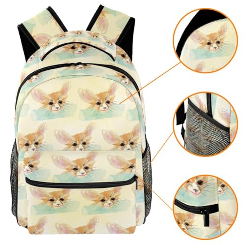 Sac à dos d'école et voyage décontracté imprimé renard multicolore - 3