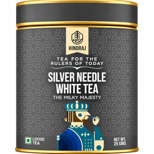 Image of Hindraj The Milky Majesty Silver Needle White Tea Loose Leaves 25 g Pure & Delicate White Tea, 100% Natural Antioxidant Rich, No Sugar, Low Caffeine, Soothing Herbal Brew