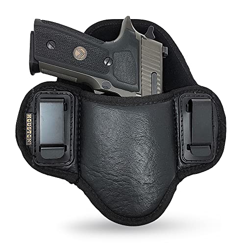 Tactical Pancake Holster Fit Glock 19 17 20 21 22 23, Beretta 92 FS, PX4, XDM. Suede Interior for Protection. Inside The Waistband ECO Leather Holsters for Pistols by Houston (Right Hand)