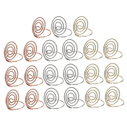 Alipis 21piezas Portatarjetas Mesa Boda De Alambre Resistentes Para Portafotos Clips