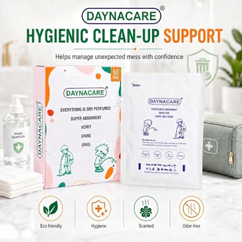 Image of Deo Scented Eco-Friendly Paper Vomit /Urine Bags for Travel, Pack of 50 | Motion Sickness Disposable Emesis Bags| Leak-Proof, Odor Control | Idel For Adults, Kids,Pregnancy & Emergency Use
