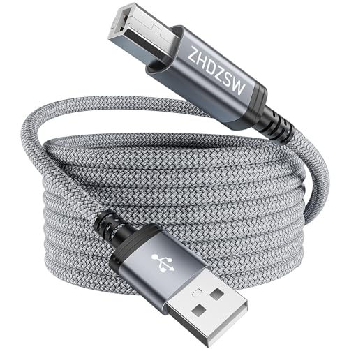 Kiuet USB Druckerkabel 3M, USB 2.0 Typ A anf Typ B Scannerkabel Kompatibel mit Canon, HP DeskJet/Envy, Lexmark, Dell, 3D, DAC, Xerox, etc