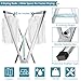 JAUREE 63 Inches Clothes Drying Rack, Drying Rack Clothing Folding Indoor Outdoor, Heavy Duty Stainless Steel Laundry Rack, Foldable Portable Large Clothes Rack Garment Rack with 20 Windproof Hooks