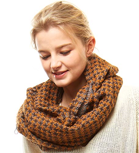 MIRMARU Women's Infinity Scarf - Soft and Warm Winter Loop Neck Warmer Scarves - Various Patterns and Colors.