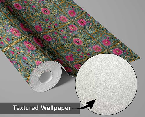 Papier peint texture vinyle S4Sassy vert floral haut de gamme