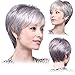 Royalfirst Wigs for Women Short Hair Gray White Mixed Color Natural Hair wigs + Free Wig cap New