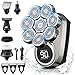 Produktbild ETENTOUS Glatzen Rasierer Herren 6 in 1 Glatzen Rasierer 8 Rotierende Kopfrasierer Glatze, Wasserdichtes Nass und Trocken Rasierer,Glatzenrasierer mit LCD und Pflege Kit