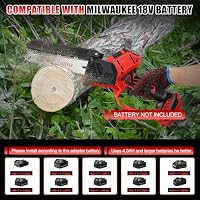 Mini Akku Kettensäge kompatibel mit Milwaukee 18V (Ohne akku), Bürstenlose 8 Zoll 6 Zoll Elektro Kettensäge, klein Kettensägen Kette Sicherheitsschloss Automatischer Öler astsäge Säge Handkettensäge – Ansicht 2