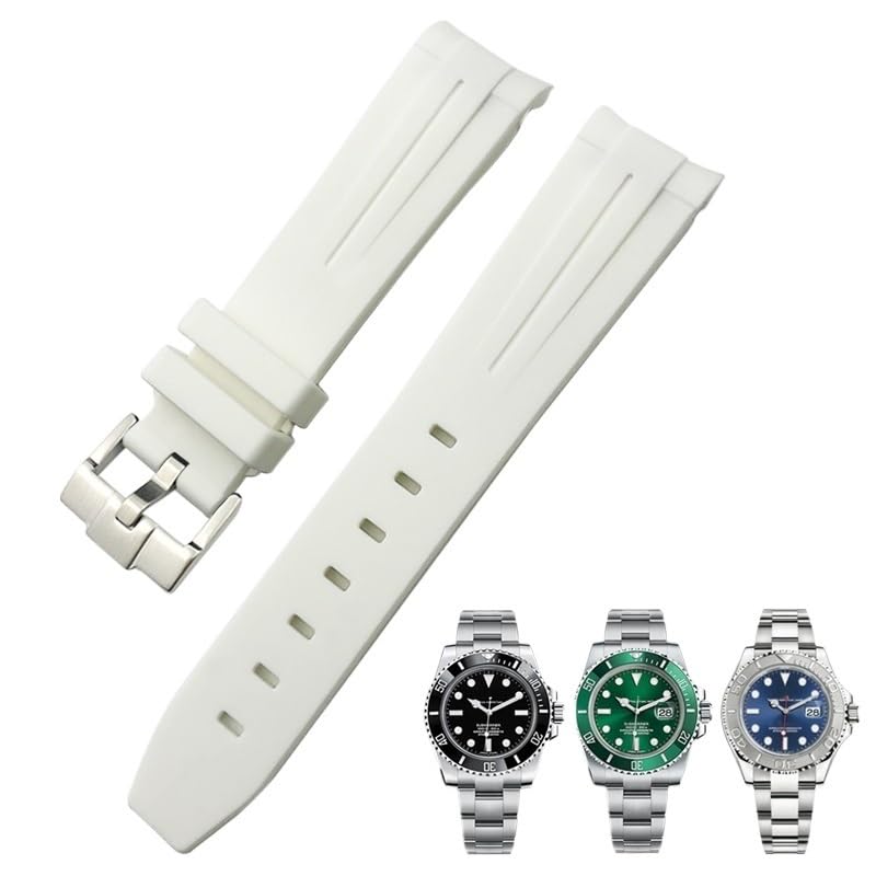 Bracelet montre silicone 20mm étanche blanc GUMMMY courbe Daytona