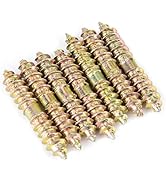 20pcs Double Ended Dowel Screw Self Tapping Threaded Bolts Woodworking Furniture Connector Rods B...