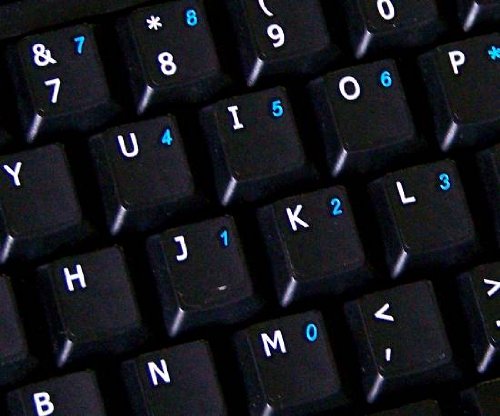 Calcomanías para Teclado Inglés US Fondo Negro miniatura 3