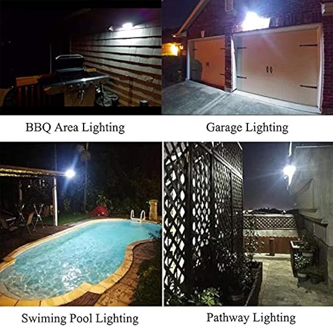 iThird Solar Lights Outdoor Motion Sensor, LED Solar Powered Outdoor Lights Stainless Steel Solar Security Light for Yard Patio Garage Porch Waterproof 3 Modes Flood Light Super Bright(Daylight)