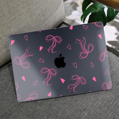 Image of MEEgoodo Case for MacBook Pro 16 inch 2026 2024 2023 2021, Laptop Hard Shell Compatible with M5 M4 M3 M2 M1 Pro /Max Chip, Fit Model A3429 /A3428 /A3403 /A3186 /A2991 /A2780 /A2485, Ribbons Bow