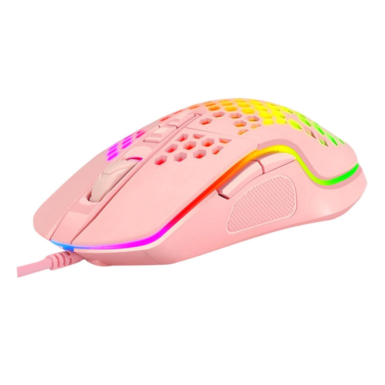 3 pezzi mouse da gioco cavo tablet for bambini retroilluminazione meccanica laptop cool gaming lap desk mouse cablato retroilluminazione a nido d'ape V9 rosa plastica mouse meccanico computer / 309