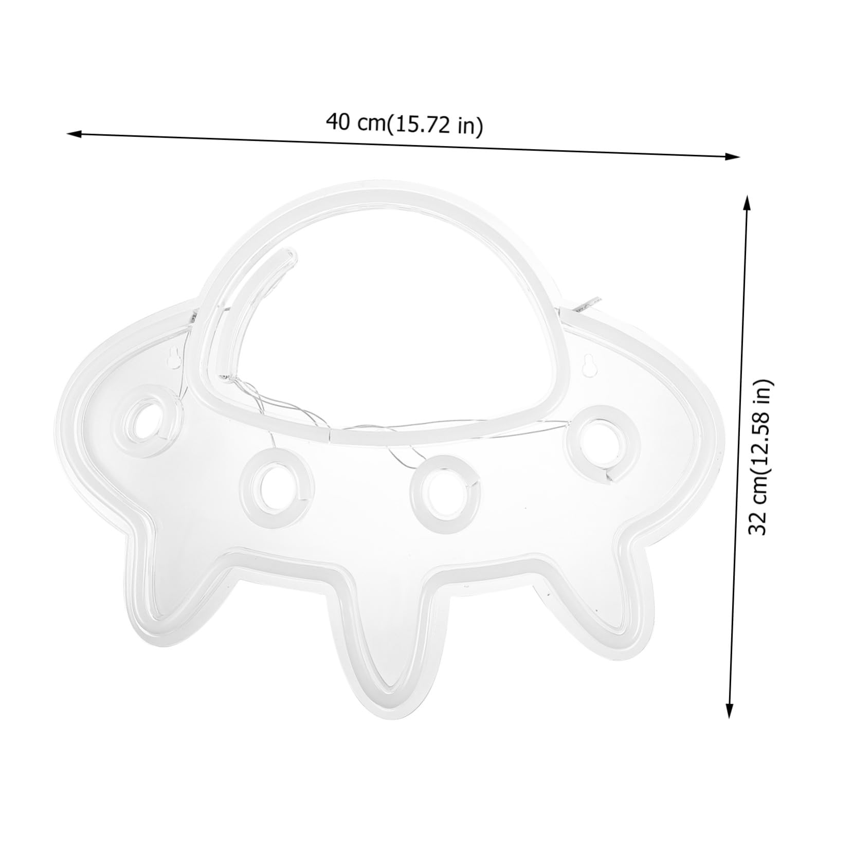 WOONEKY Lámpara LED de Neón con Forma de Nave Espacial Luz Decorativa para Interiores Ambiental USB Iluminación Portátil para Dormitorio y Salón