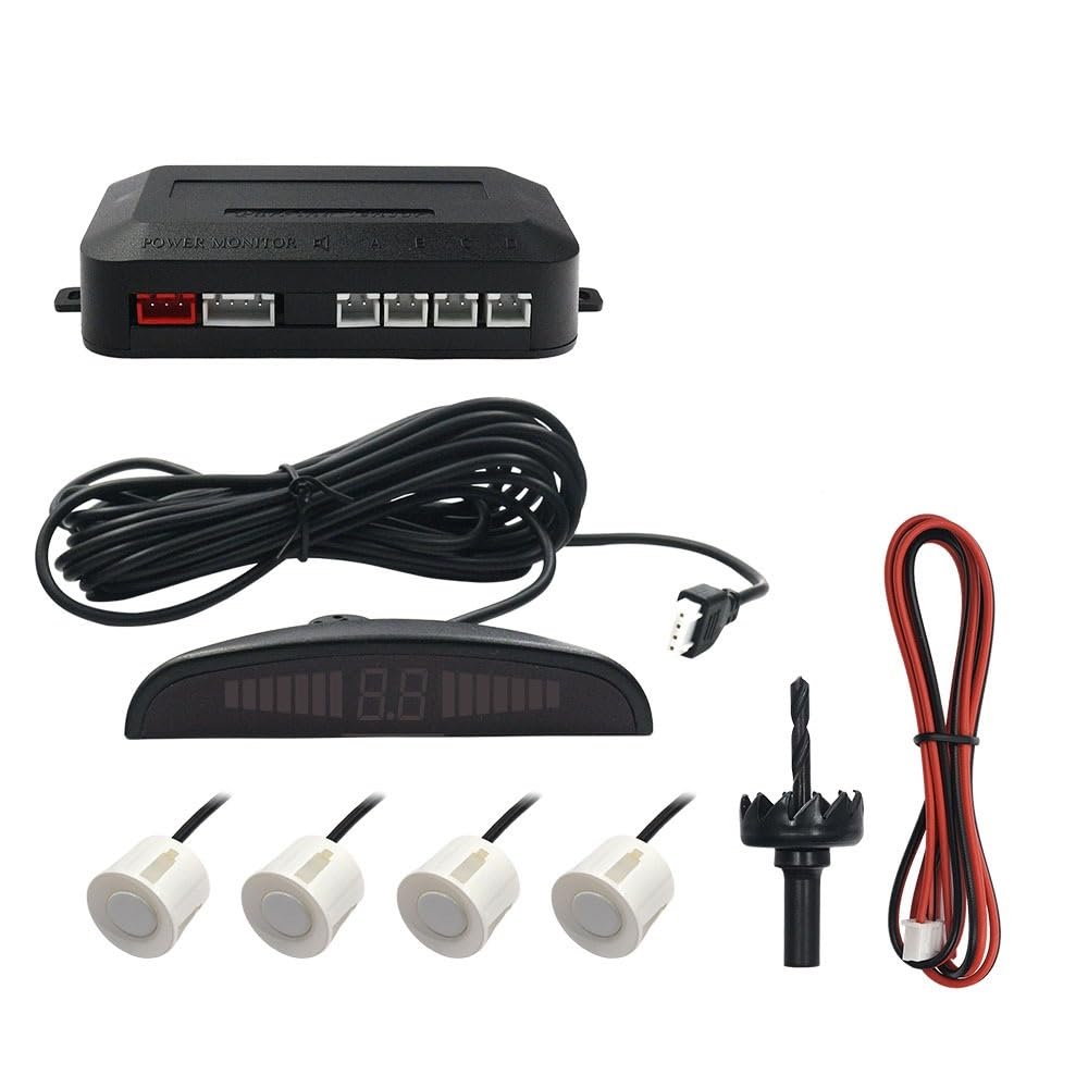 Sensor Marcha atrás Coche Sensores de Aparcamiento para Coche Detector Radar Respaldo 4 sensores inalámbrico Monitor